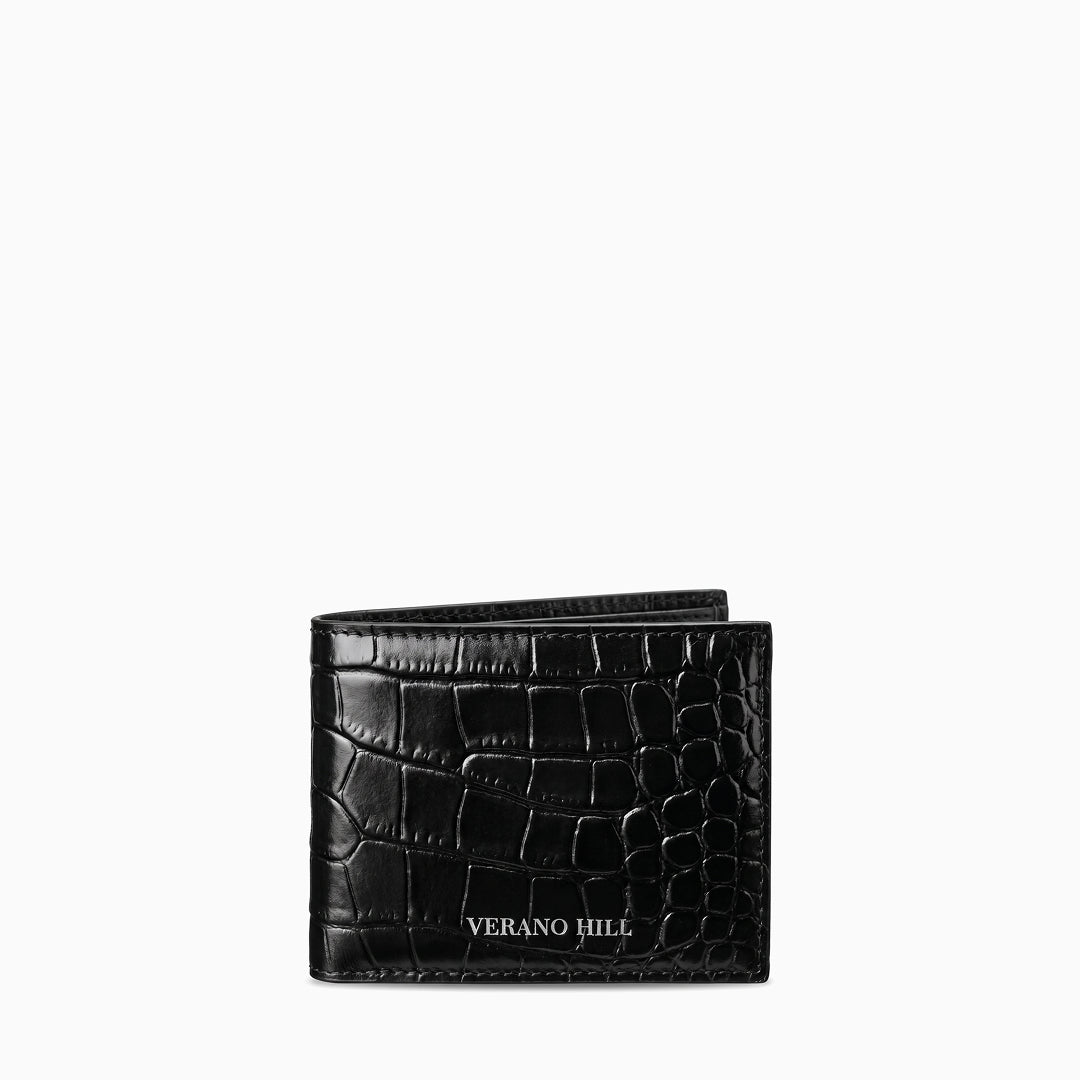 Croc-Embossed Slim Wallet