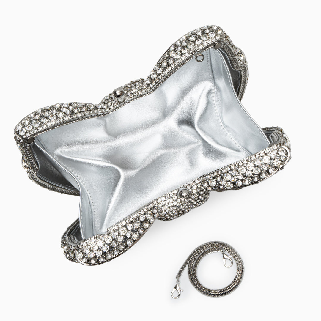 Isabella Clutch Bag - Silver