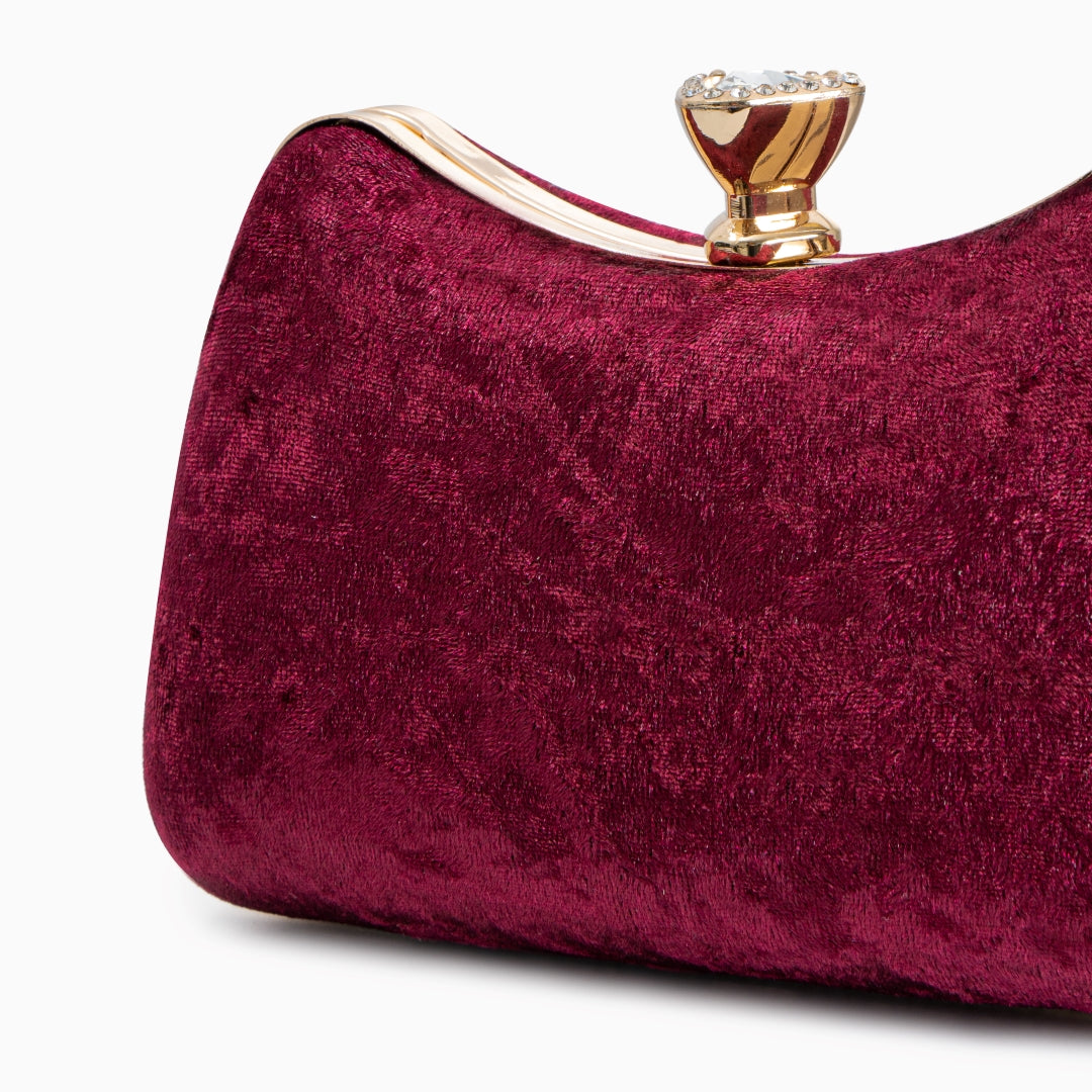 (CS) Velvet Flask Clutch Bag