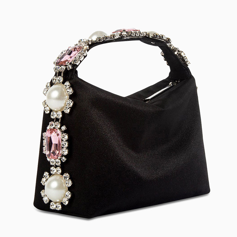 Borsa Lesly con diamanti e perle