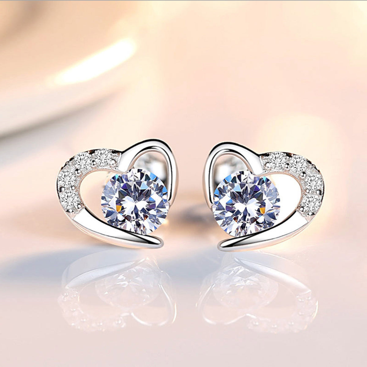 Sparkling Love Stud Earrings