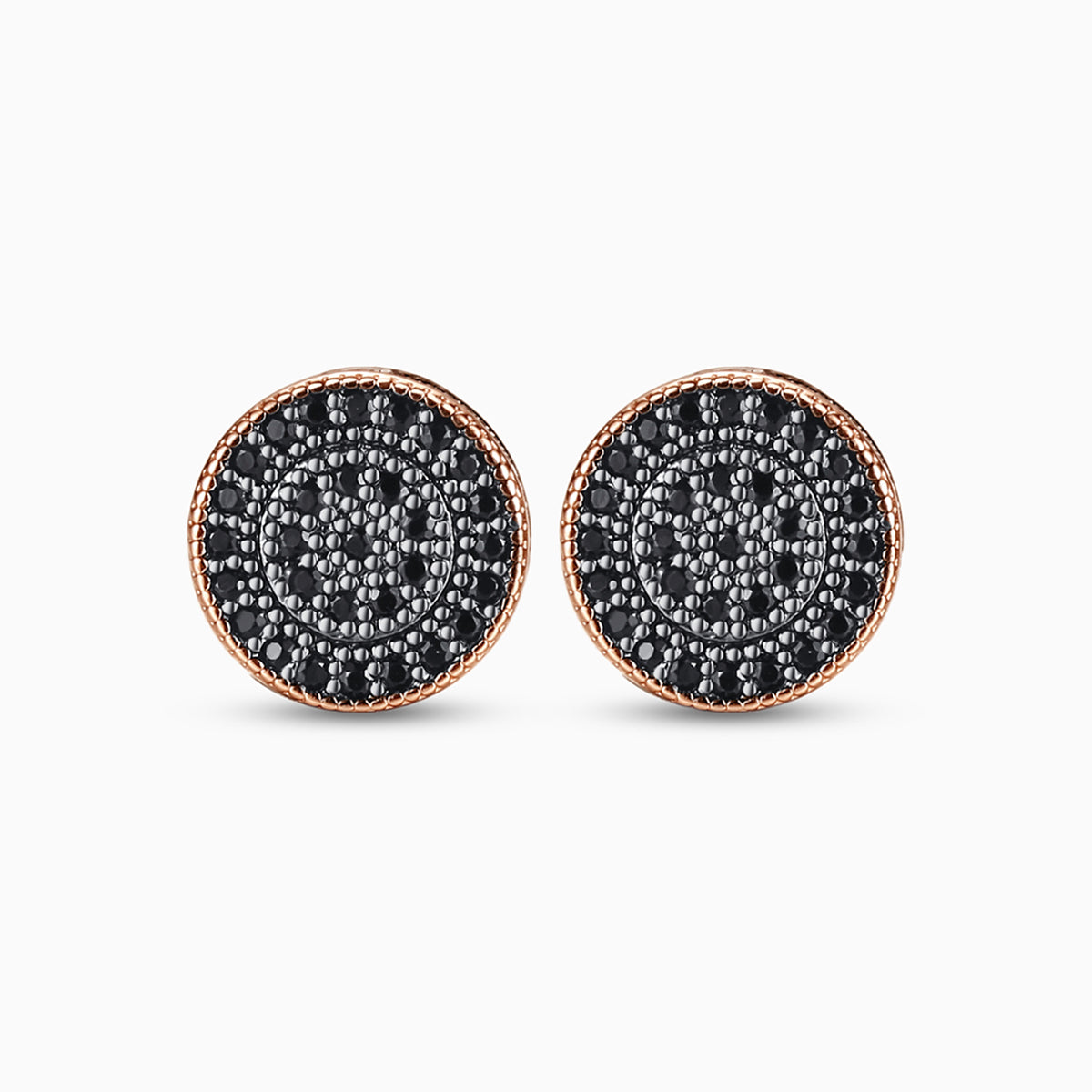 Pendientes circulares de rosa negra