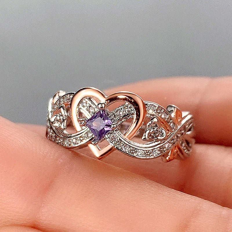 Bague romantique en forme de coeur pour femme