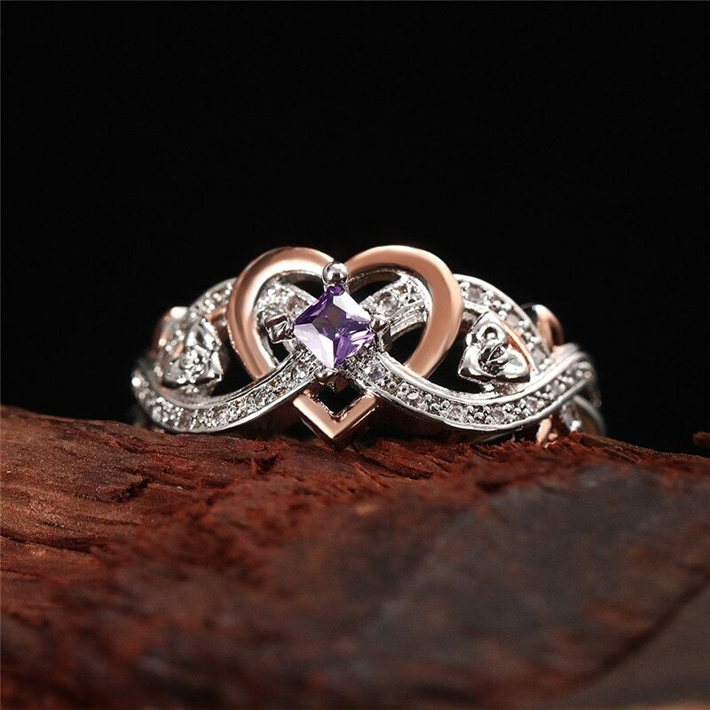 Romantic Women's Heart Ring